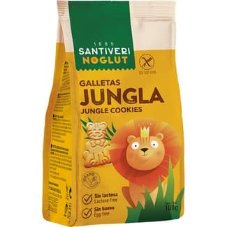 Jungla galletitas con formas de animales sin gluten y sin lactosa envase 100 g -