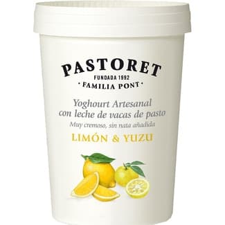 Yogur con limón & yuzu artesano cremoso con leche de vacas de pasto sin gluten envase 500 g -