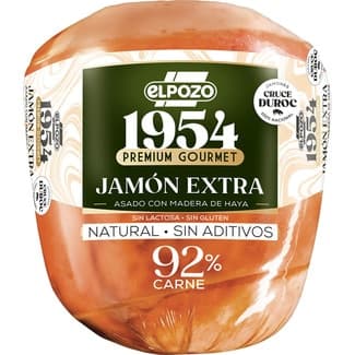 Edición 1954 Premium Gourmet jamón cocido extra asado con madera de haya natural sin aditivos raza Duroc -