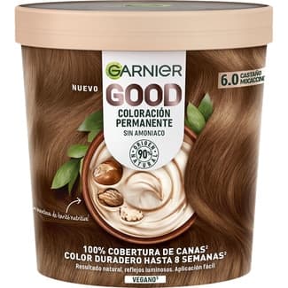 Good tinte Castaño Mocaccino nº 6.0 coloración permanente con manteca de karité tarro 1 unidad sin amoniaco -