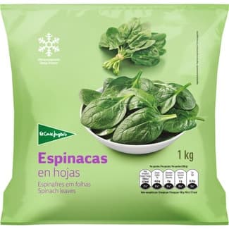 Espinacas en hojas bolsa 1 kg -