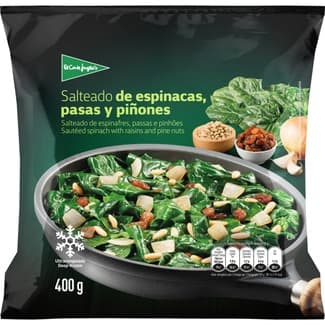 Salteado de espinacas, pasas y piñones bolsa 400 g -