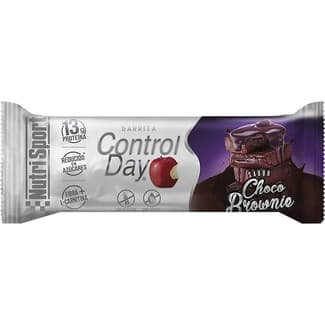 Control Day barrita con sabor a brownie de chocolate con proteínas, fibra Y L-Carnitina envase 44 g sin gluten y sin aceite de palma -