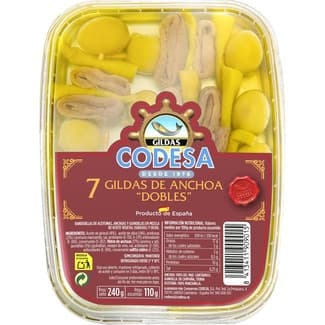 Gildas doble anchoa 7 unidades tarrina 110 g neto escurrido -