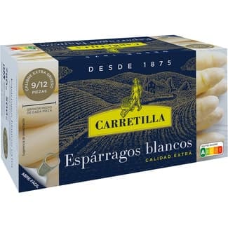 Espárragos blancos extra gruesos 9-12 piezas lata 500 g neto escurrido -