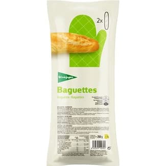 Baguettes de pan precocido 2 unidades envase 250 g -
