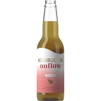 Kombucha de manzana y canela sin pasteurizar, ecológica, sin gluten y vegana botella 330 ml -