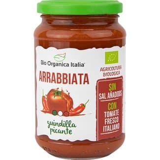Salsa Arrabbiata con guindilla picante ecológica frasco 325 ml -