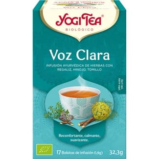 Voz Clara infusión ayurvédica ecológica de hierbas con regaliz, hinojo y tomillo estuche 17 bolsitas sin gluten -