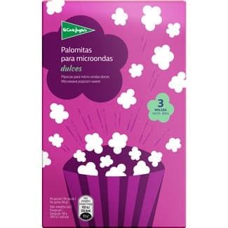 Palomitas para microondas dulces pack 3 bolsas 100 g -