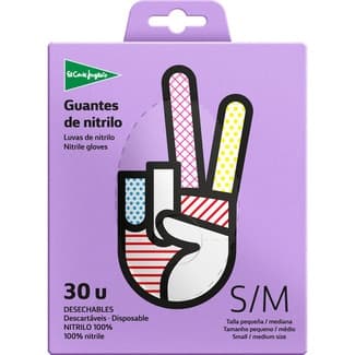 Guantes desechables de nitrilo talla pequeña-mediana caja 30 unidades -