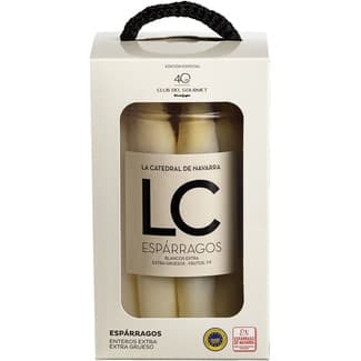 Espárragos blancos extra gruesos 7-9 frutos IGP Espárrago de Navarra frasco 625 g neto escurrido -