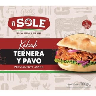Carne para kebab de ternera y pavo bolsa 300 g -