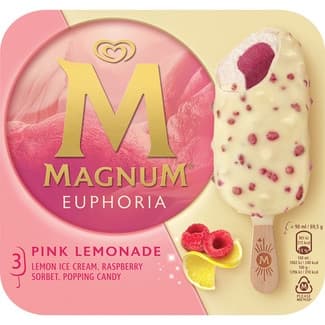 Euphoria helado de limón con sorbete de frambuesa 3 unidades estuche 270 ml -