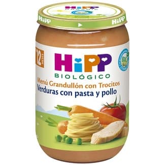 Menú Grandullón tarrito de verduras con pasta y pollo ecológico desde los 12 meses envase 220 g -