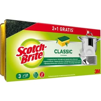 Estropajo con esponja salvauñas Classic paquete 2 unidades + 1 unidad gratis -