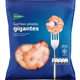 Gambas peladas gigantes 35-40 piezas bolsa 400 g neto escurrido -