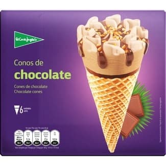 Conos de helado sabor chocolate 6 unidades estuche 720 ml -