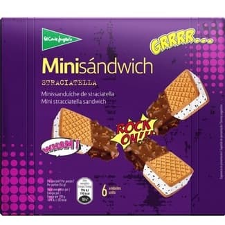 Minisándwich helado sabor stracciatela 6 unidades estuche 324 ml -