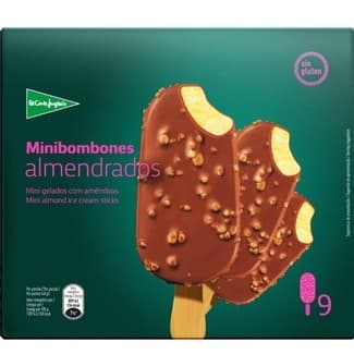 Minibombón helado sabor a vainilla almendrado sin gluten 9 unidades estuche 450 ml -