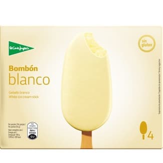 Bombón helado de chocolate blanco sin gluten 4 unidades estuche 440 ml -