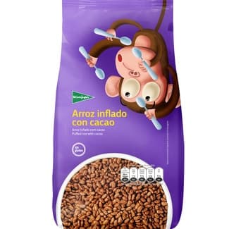 Cereales de desayuno de arroz inflado con cacao sin gluten bolsa 500 g -