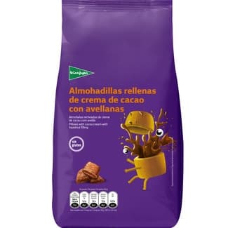 Cereales de desayuno en almohadillas rellenas de crema de cacao con avellanas sin gluten bolsa 500 g -