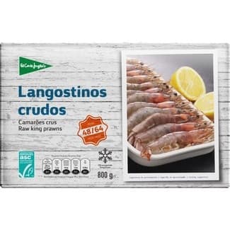 Langostino crudo 48/64 piezas estuche 800 g neto escurrido -