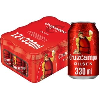 Cerveza rubia tipo Pilsen pack 12 latas 33 cl -