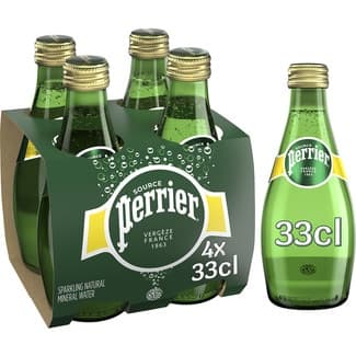 Agua mineral con gas pack 4 botellas 33 cl (envase de vidrio) -