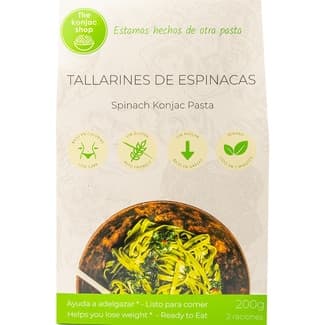Tallarines de Konjac con espinacas sin gluten y vegano envase 270 g -