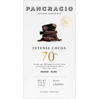 Chocolate negro intenso 70% cacao tableta 100 g -