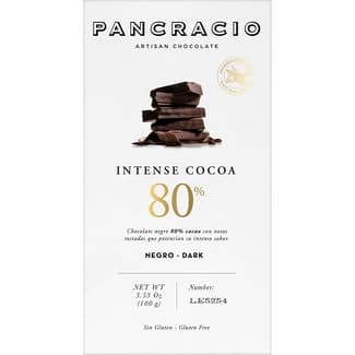 Chocolate negro intenso 80% cacao tableta 100 g -
