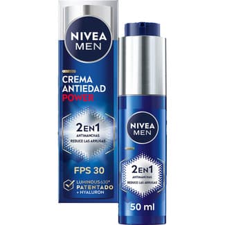 Crema antiedad Power 2 en 1 antimanchas SPF-30 dosificador 50 ml -