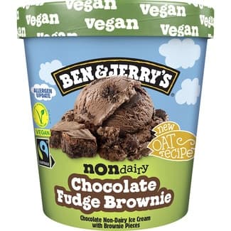 Non Dairy helado vegetal de chocolate con trozos de brownie tarrina 465 ml -