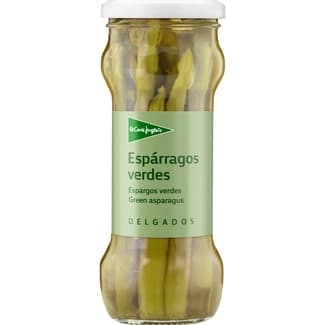 Espárragos verdes delgados frasco 190 g neto escurrido -