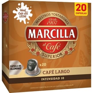 Café largo intensidad 10 estuche 20 cápsulas compatibles con máquinas Nespresso -