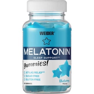 Melatonin caramelos de goma sabor arándanos sin azúcares añadidos y sin gluten bote 60 unidades -
