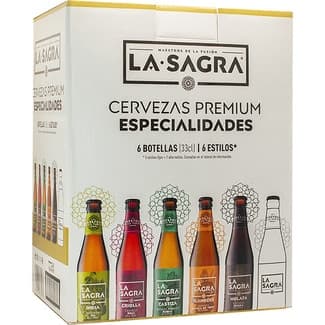 Cerveza premium pack especialidades 6 botellas 33 cl Criolla,India, Castiza, Flanders, Mulata y Radler -