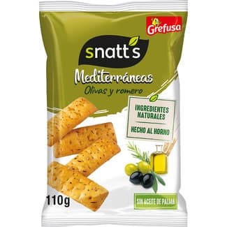 Snacks Mediterráneas con olivas y romero sin aceite de palma paquete 110 g -