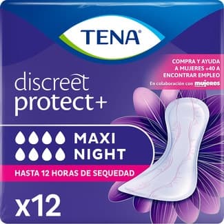 Discreet Protect+ Maxi Night compresa de incontinencia bolsa 12 unidades -