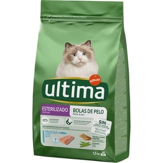 Bolas de Pelo pienso para gatos adultos esterilizados con trucha bolsa 1,5 kg -