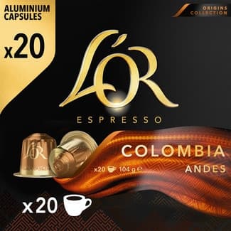 Café Colombia Andes estuche 20 cápsulas compatibles con máquinas Nespresso -