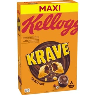 Cereales de desayuno rellenos de crema de cacao y avellanas estuche 600 g -