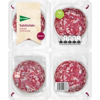 Salchichón extra en lonchas pack 4 x 60 g envase 240 g sin gluten -