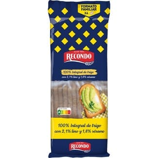Pan tostado 100% integral con lino y sésamo 60 rebanadas bolsa 540 g -