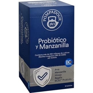 Infusión con probióticos y manzanilla envase 15 bolsitas -