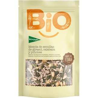 Mezcla de semillas de girasol y calabaza peladas crudas y piñones pelados crudos ecológico bolsa 200 g -