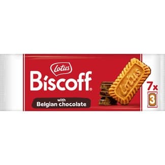 Galletas caramelizadas con chocolate belga 7 pack de 3 unidades estuche 132 g -
