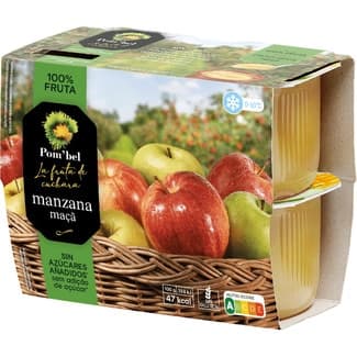 Compota de manzana 100% fruta sin gluten pack 4 tarrinas 100 g -